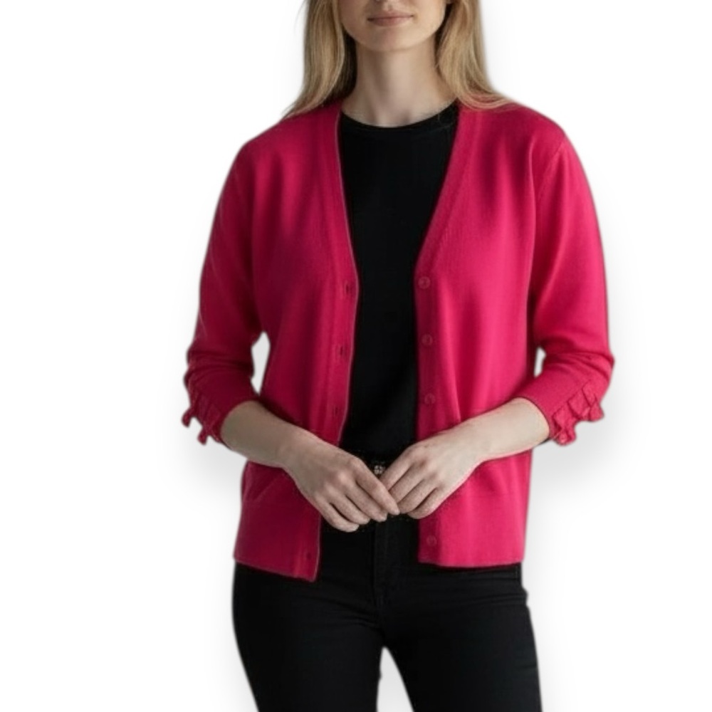 Jacob Fuchsia Pink Button-Up Cardigan
